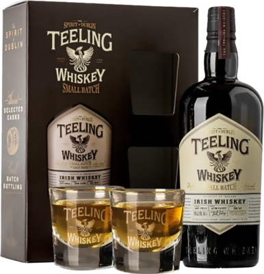 Виски - Teeling Small Batch в картонной подарочной упаковке с 2 бокалами