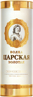 Водка - "Царская" Золотая в подарочном тубусе 