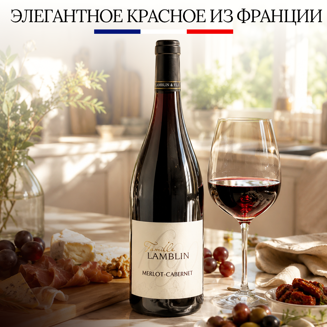 Французское сухое красное вино из классического сочетания Мерло и Каберне Совиньон. В аромате раскрываются ноты красных фруктов и специй, а во вкусе сочетаются мягкость, фруктовость и благородная структура. Отлично подойдёт к мясным блюдам, сырам и уютному ужину.